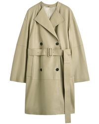 TOTEME - Collarless Leather Coat - Lyst