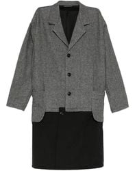 Y's Yohji Yamamoto - Twill Flannel Panelled Coat - Lyst