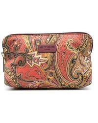 Brown Etro Paisley-print Wash Bag in Green Womens Bags Makeup bags and cosmetic cases 