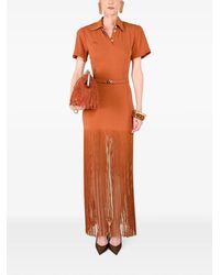 ROWEN ROSE - Fringe-Trim Polo Maxi Dress - Lyst