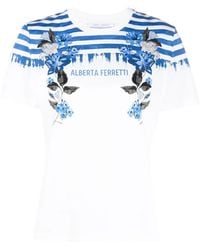Alberta Ferretti - T-Shirt Mit Logo-Print - Lyst