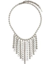 Alessandra Rich - Crystal-Embellished Fringed Necklace - Lyst