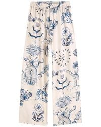 Scotch & Soda - X Royal Delft Graphic-Print Wide-Leg Trousers - Lyst