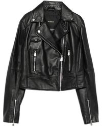 Pinko - Zip Leather Jacket - Lyst