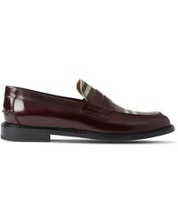 Burberry - Vintage Check-pattern Contrast-panel Penny Loafers - Lyst