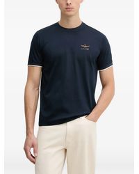 Aeronautica Militare - Logo-Embroidered Contrast-Trim T-Shirt - Lyst