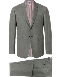 Thom Browne Classic Suit With Tie In 2ply Fresco - Grijs