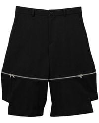COMME DES GARÇON BLACK - Zip-Detail Shorts - Lyst