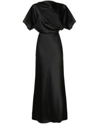 Amsale - Draped Satin Gown - Lyst