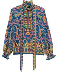 Etro - ボウタイ ペイズリーブラウス - Lyst