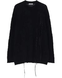 Yohji Yamamoto - Distressed Crew-Neck Sweater - Lyst