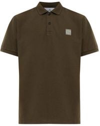 Stone Island - Logo-Patch Short-Sleeve Polo Shirt - Lyst