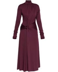 Victoria Beckham - Turtleneck Knot-Detail Asymmetrical Dress - Lyst
