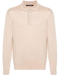 Tagliatore - Slub-texture Fine-knit Polo Shirt - Lyst