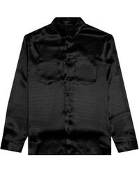 RTA - Malcom Crocodile-Effect Satin Shirt - Lyst