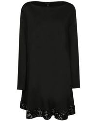 Emporio Armani - Stretch-Viscose Jersey Dress With Boat Neck And Sequin Hem - Lyst
