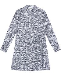 Ganni - Floral-print Organic Cotton Shirt Dress - Lyst
