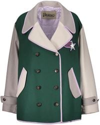 Herno - Double-Breasted Wide-Collar Jacket - Lyst