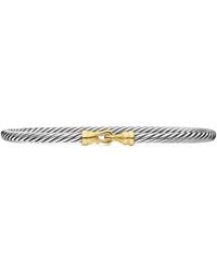 David Yurman - 18Kt And Sterling Buckle Classic Cable Bracelet (3Mm) - Lyst