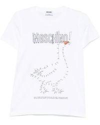 Moschino - Short-Sleeve Goose-Print T-Shirt - Lyst