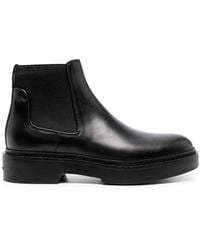 Santoni - Chelsea Round-toe Leather Boots - Lyst