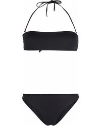 Manokhi Halterneck Bandeau-style Bikini Set - Black