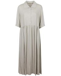 Herno - Button-Up Jurk Met Gesmockte Taille - Lyst
