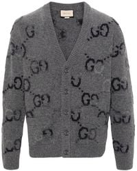 Gucci - Cardigan Aus Wolle Mit GG Intarsie - Lyst