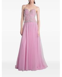 Costarellos - Robe-Bustier Longue Vivienne À Ornements En Cristal - Lyst