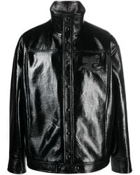 Courreges - Logo-patch Faux-leather Jacket - Lyst