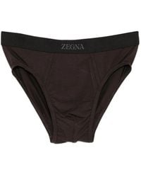 ZEGNA - Logo-Waistband Briefs - Lyst