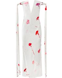 Alejandra Alonso Rojas - Tied-Sleeve Strapless Dress - Lyst