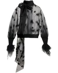 Blumarine - Insect-Embroidered Tulle Blouse - Lyst