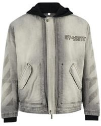 Off-White c/o Virgil Abloh - Hooded Denim Jacket - Lyst