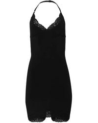Vetements - Playsuit Met Halternek En Kanten Afwerking - Lyst