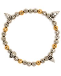 Alexander McQueen - Charm-detail Metallic Beaded Bracelet - Lyst