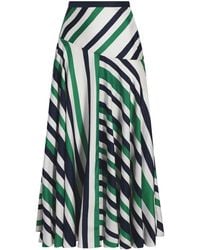 Adam Lippes - Thea Striped Silk Maxi Skirt - Lyst