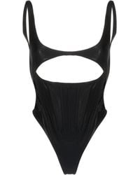 Mugler - Corseted Cut-out Swimsuit - Lyst