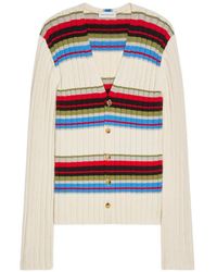 Dries Van Noten - Striped V-Neck Cardigan - Lyst