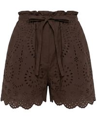 MEIMEIJ - Gewelfde Broderie Anglaise Shorts - Lyst