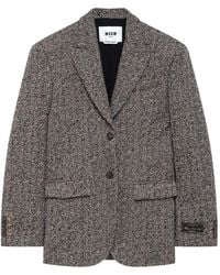 MSGM - Single-Breasted Jacket - Lyst