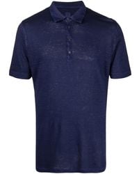 120% Lino - Short-Sleeved Linen Polo Shirt - Lyst