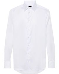 Emporio Armani - Classic-collar Twill Shirt - Lyst