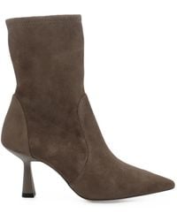 Stuart Weitzman - Bottines En Daim À Bout Pointu - Lyst