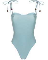 Adriana Degreas - Sweetheart-neck Bead-embellished One-piece - Lyst