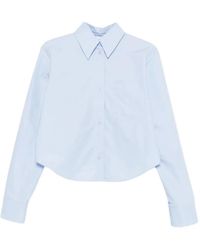 Sportmax - Cotton Cropped Shirt With Pleated Back - Lyst