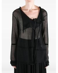 Yohji Yamamoto - Mesh-Knit Draped Cardigan - Lyst