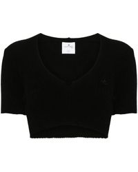 Courreges - T-Shirt Crop A Coste - Lyst