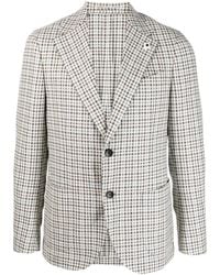 Lardini - Single Breasted Wool-Blend Blazer - Lyst