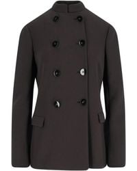 Giorgio Armani - Double-Breasted Button Jacket - Lyst
